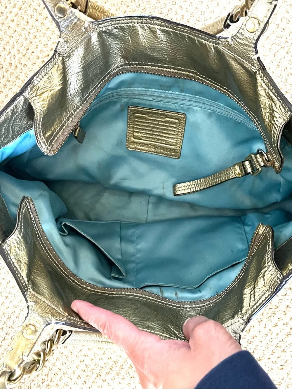 Coach Madison Tribeca Gold Patent Leather Tote - Picture 5 of 16